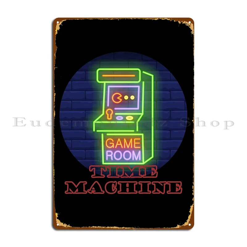 Time Machine Retro Slot Machine Metal Sign Character Wall Murale Garage Cinema Retro Tin Sign Poster