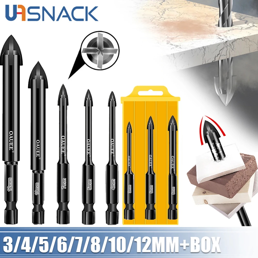 Glass Tile Set Alloy Drill Bit Universal Alloy Cross Drill Tile Bit