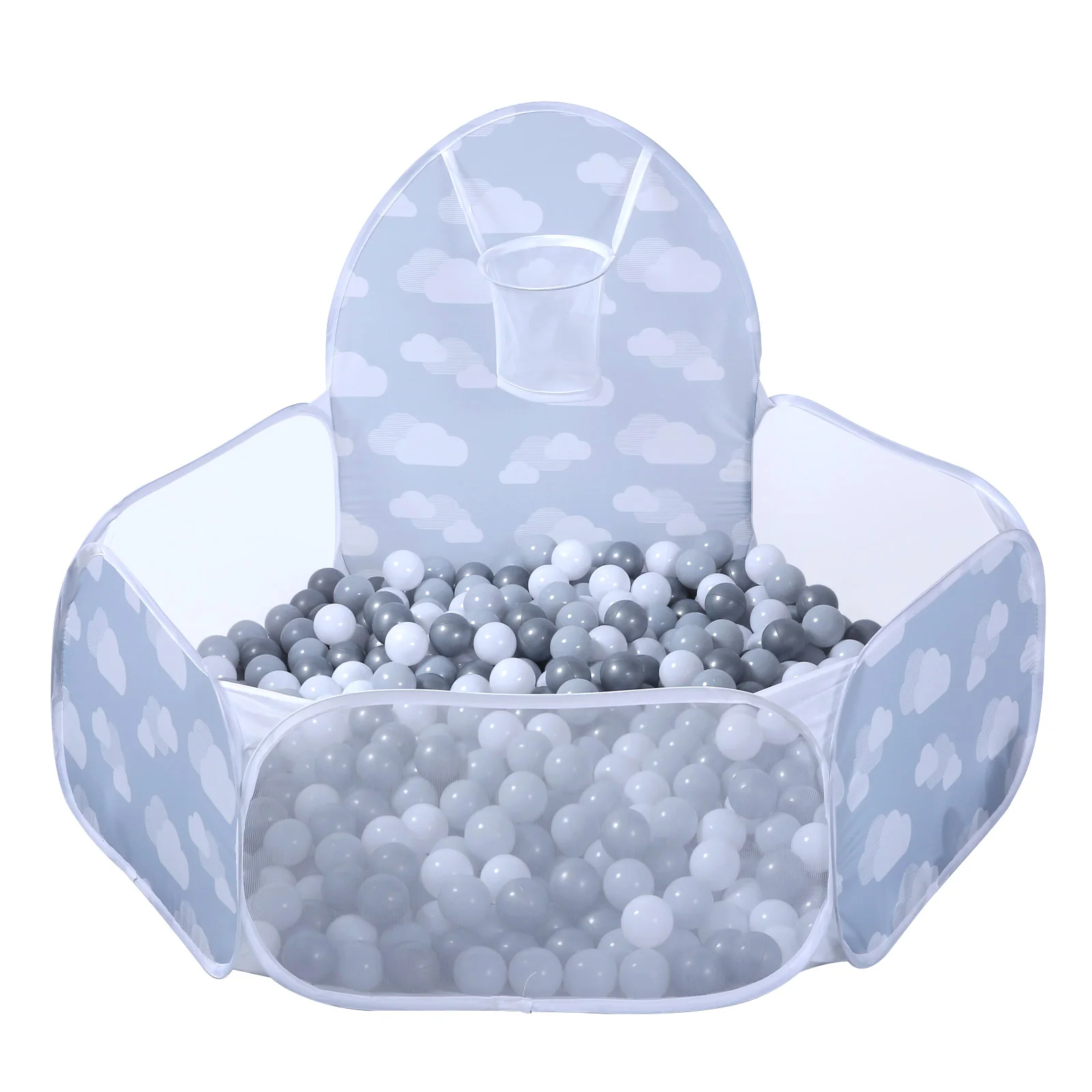 Foldable Ball Pit, Baby Pop-up Ball Pit Pool for Kids Toddlers Pets Play Tent with Hoop Indoor Outdoor Boys Girls 4