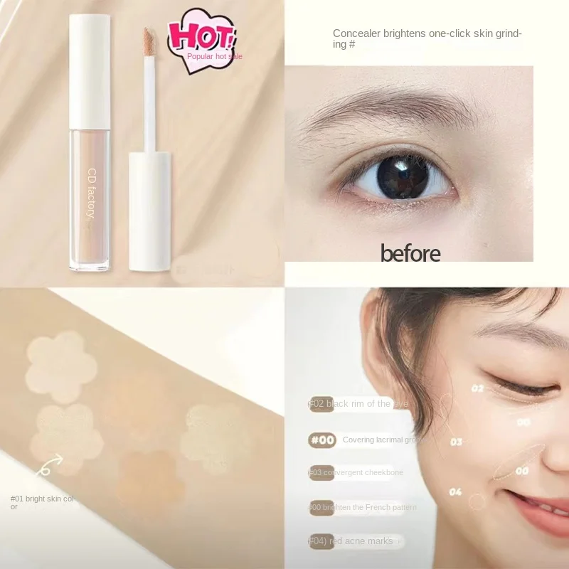 Judydoll crema correctora ilumina suavemente la ranura lagrimal para cubrir manchas, marcas de acné, círculos negros, labios, Cosméticos faciales