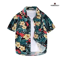Korean version slim beach shirt, Hawaiian style top, essential for travel, vacation, and parties 1