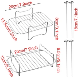 Silicone Air Fryer Accessories Set with Basket, Racks, and Oil Spray (Rack set)