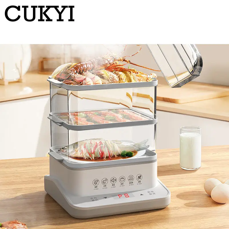 DMWD 18L Multifunctional Three-layer Food Steamer Automatic Egg Boiler Multicooker Breakfast Machine Omelette Steak electric steam pot household steamer