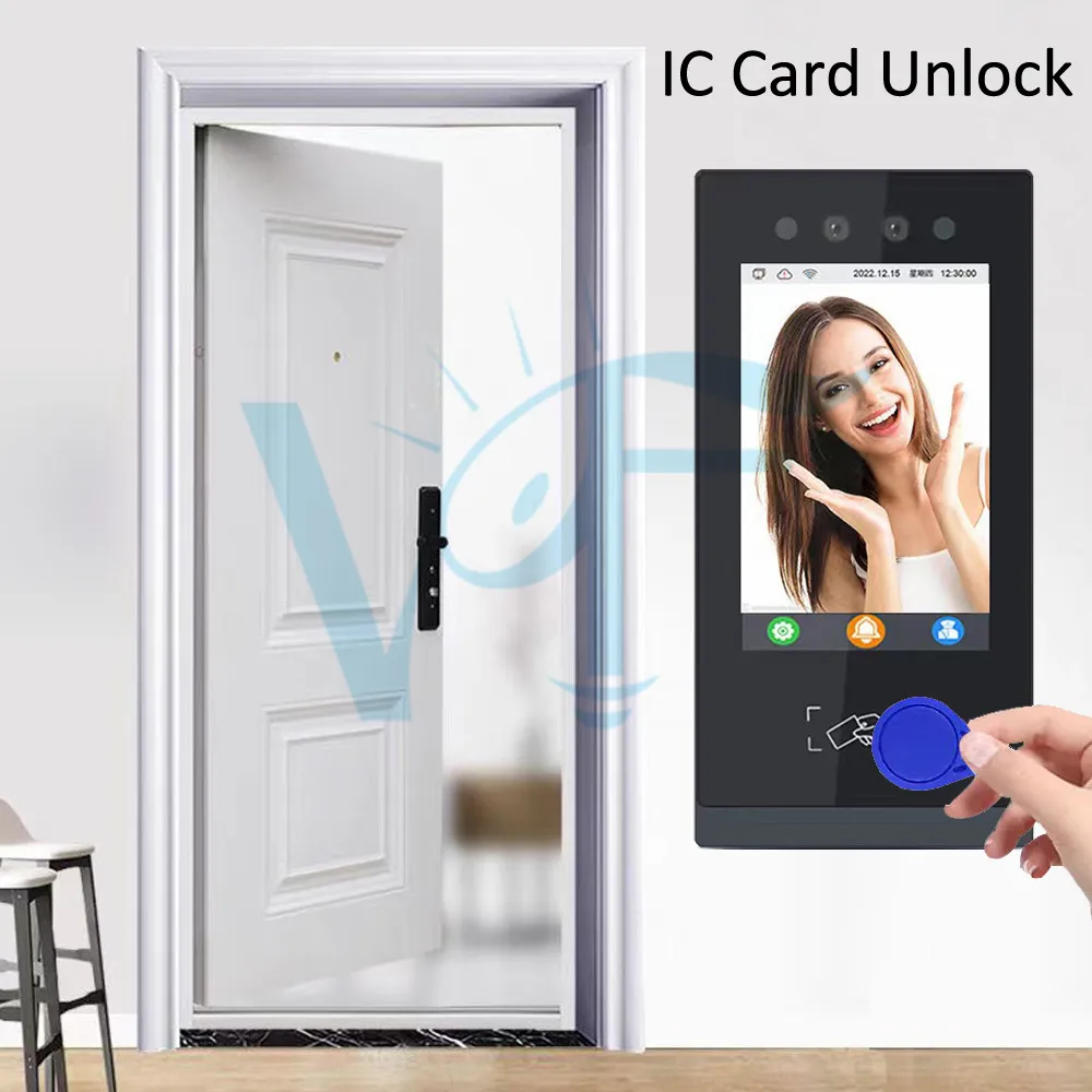 Tuya IP Video Doorbell Phone 7inch 10inch Outdoor Indoor Monitor Two Way Voice Intercom Face Recognition IC Card Password Unlock