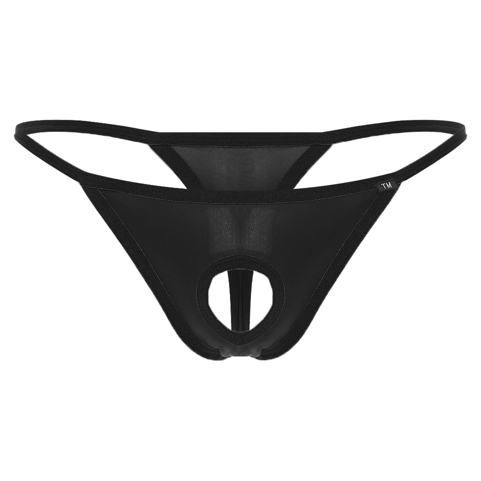 Mens Crotchless Bulge T-back Micro Briefs Underwear Lingerie Open Crotch Panties Low Rise Sexy Hollow-out Thong Underpants