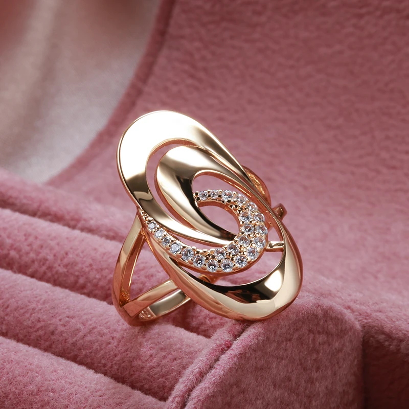 585 Rose Gold Rings for Women Natural Zircon Ring wedding rings gold rings