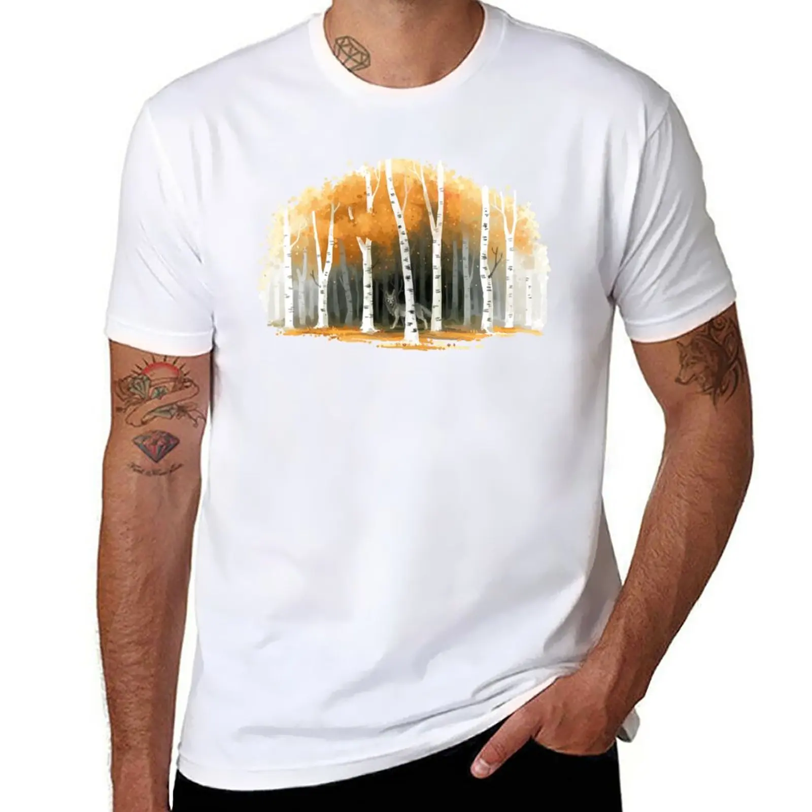 

New Autumn Wolf T-Shirt Aesthetic clothing tees funny t shirt customized t shirts mens graphic t-shirts