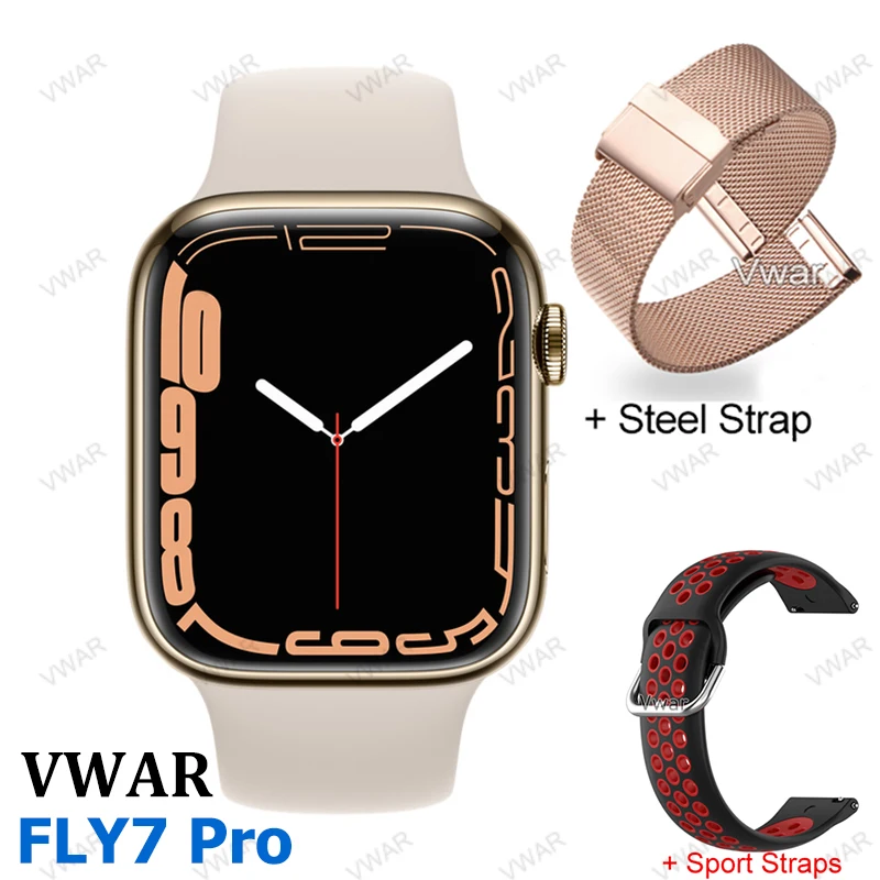 Vwar FLY7 Pro Smart Watch Series 7 Always on Display NFC Bluetooth Call 45mm Smartwatch Wireless Charging for iPhone Android 