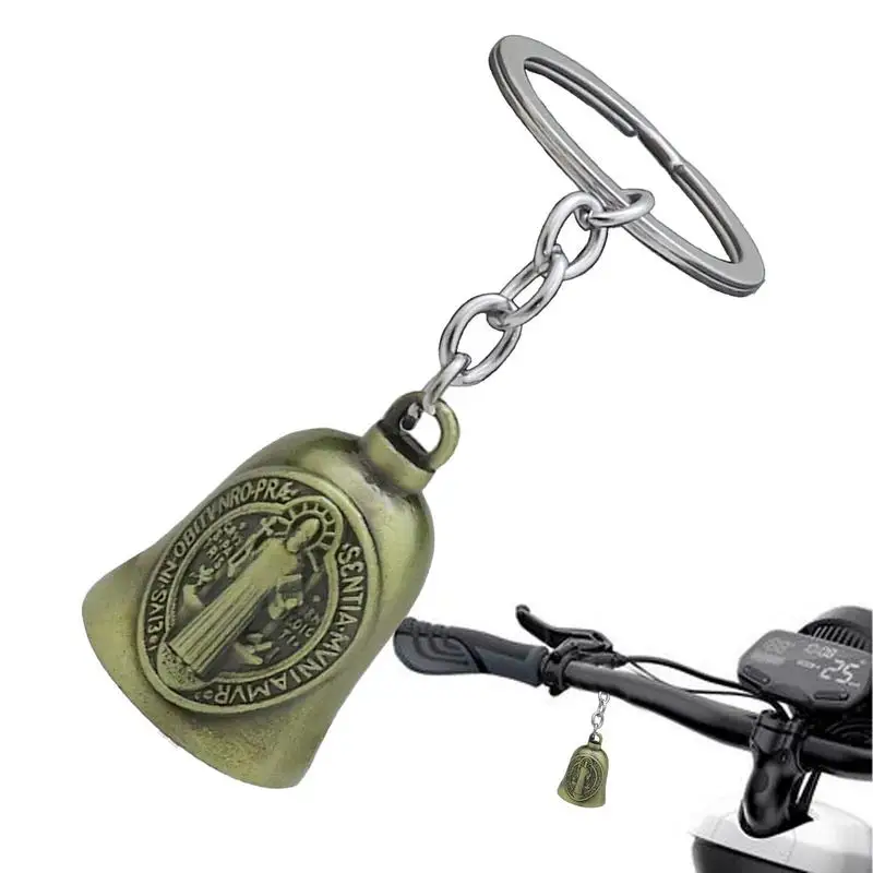 Gremlin Bell Motorcycle Good Luck Jesus Bell Creative Motorcycle Bell Accessories for Good Luck Retro Riding Luck Key Chain Bell