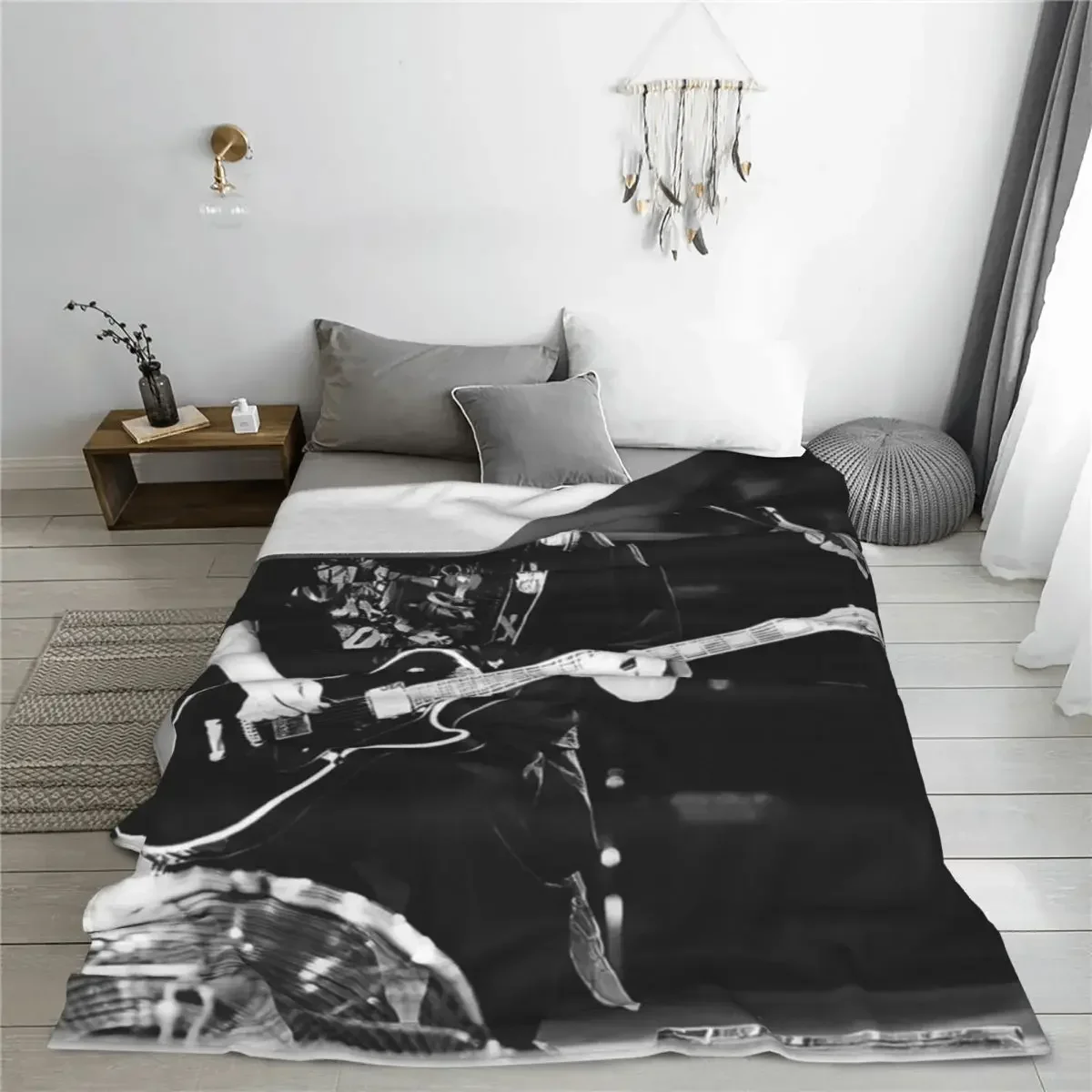 Tom Kaulitz Blankets Fleece Winter Pop-Rock Band Multi-function Lightweight Thin Throw Blankets for Sofa Couch Rug Piece 3