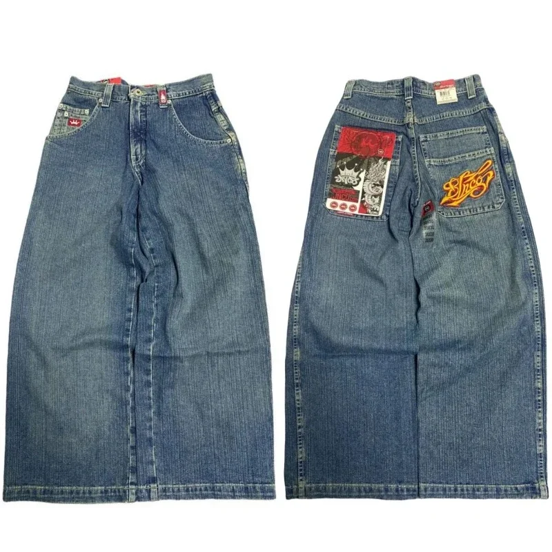 

Джинсы JNCO мужские большого размера с вышивкой Y2K, уличная одежда в стиле хип-хоп, свободные джинсы в стиле Харадзюку, женские джинсы с широкими штанинами в стиле ретро