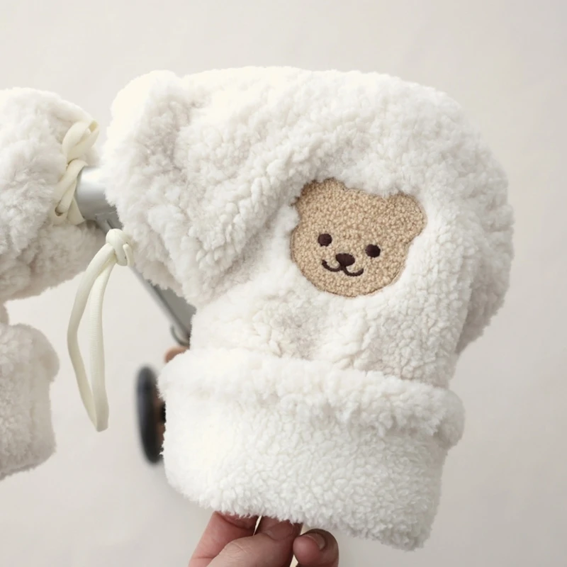 Windproof Baby Scooter Gloves Embroidered Bear Warm Gloves Winter for Kid
