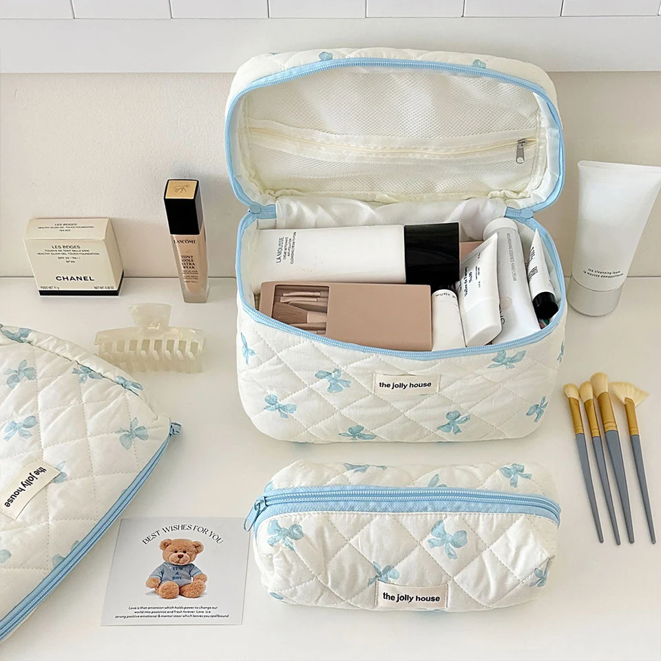 Süße Karo-Kosmetiktasche - Klein & Weich, Pink, Y2K-Style, Perfekt Für Lippenstift Und Pinsel