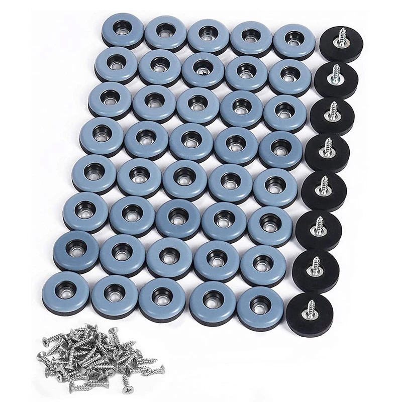 

384Pcs Furniture Gliders PTFE Easy Moving Sliders With Screw Floor Protector For Tiled Hardwood Floors(25Mm Round)