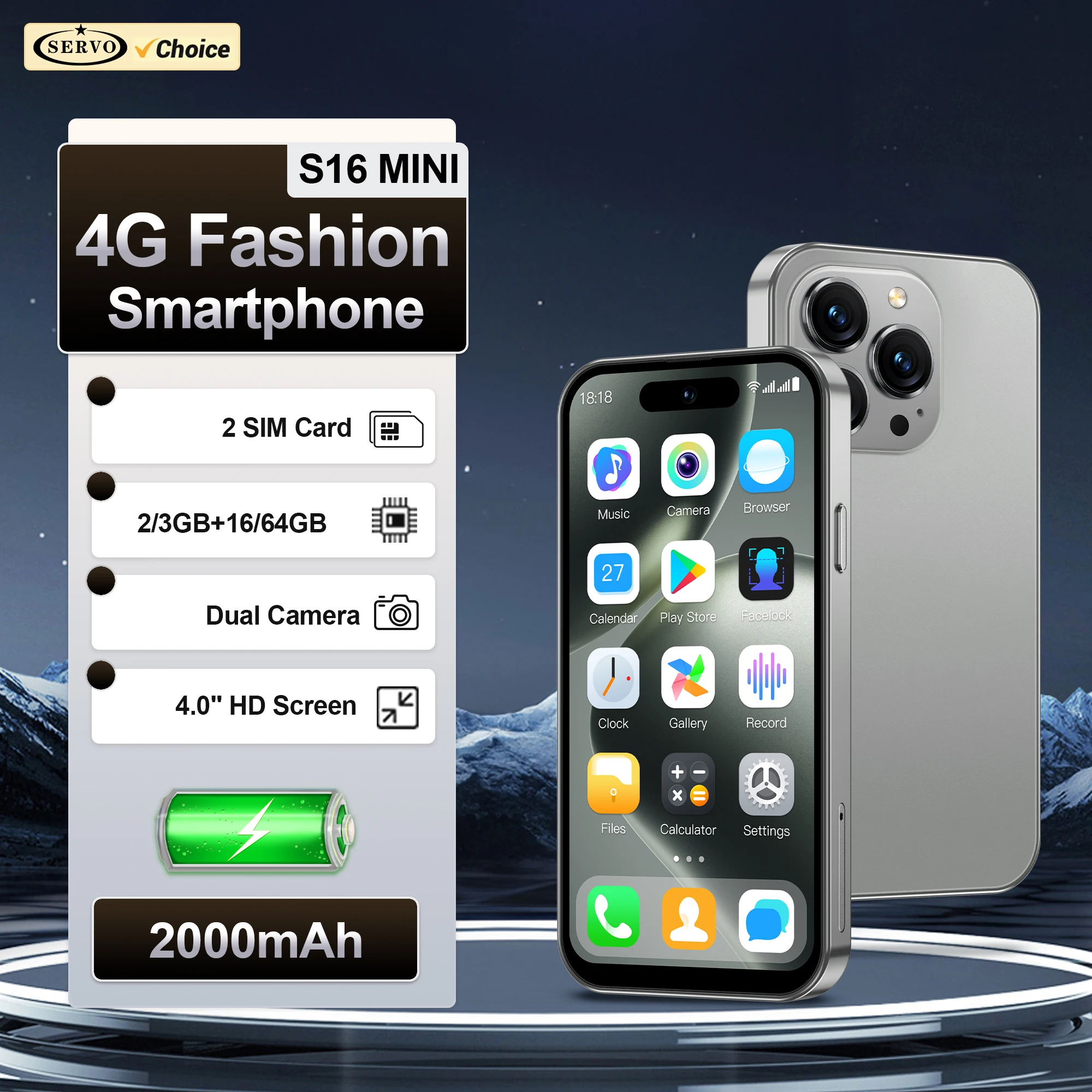 SERVO S16 Mini 4G Network Small Smartphone 2 SIM Standby