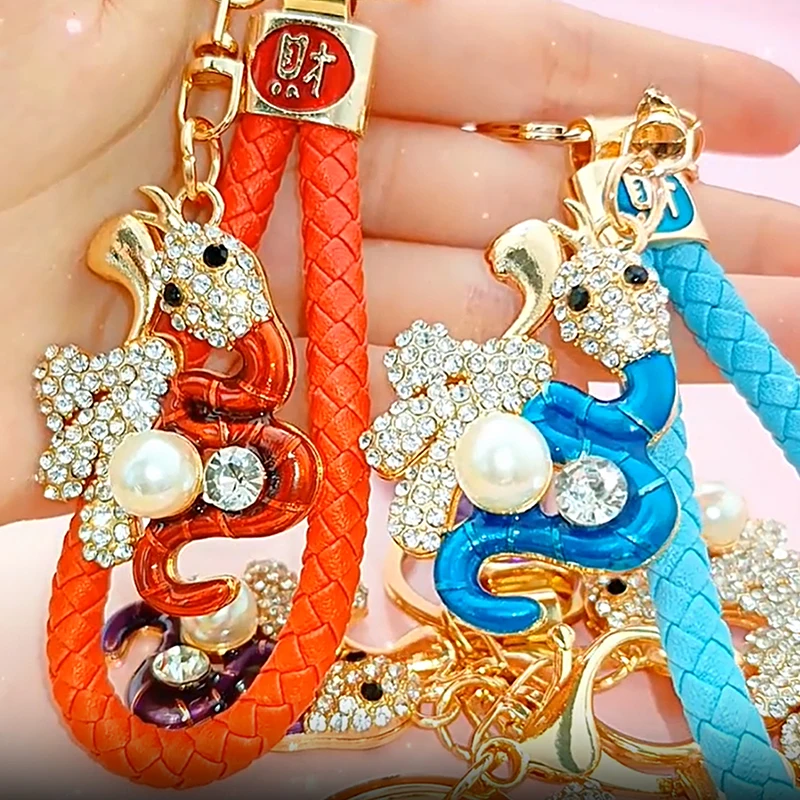 FERCAISH Portachiavi Portafortuna Cinese Con Coniglietto E Fiori - Ciondolo In Metallo Per Borsa E Chiavi