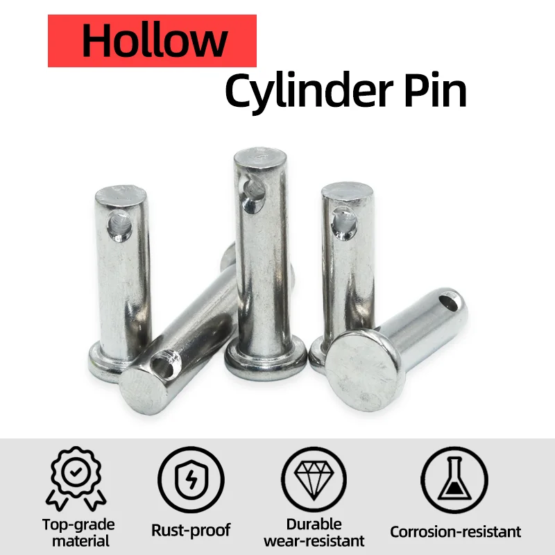 304 Stainless Steel with Hole Pin Shaft Cotter Pin Set M3 M4 M5 M6 M8 M10 Flat Head Cylindrical Plug Positioning Car Pins cylindrical locating dowel pin stainless steel pins clips cotter pin assortment kit
