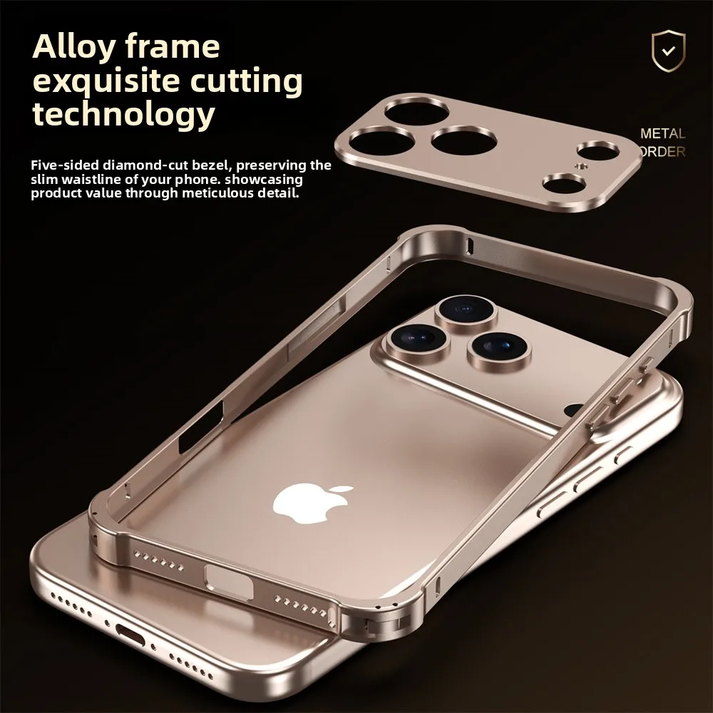 Sleek Aluminum Alloy Phone Case with Camera Protection and Shockproof Design