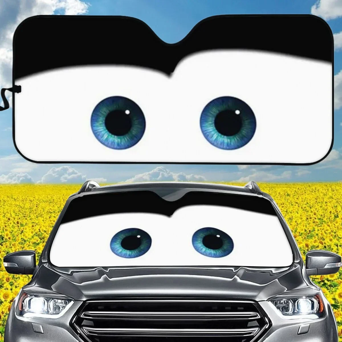 Cartoon Window Foils Eye Pixar Heated Windshield Sunshade 130x70cm Car Front Window Visor Car Solar Protect 5 Colors Amagi