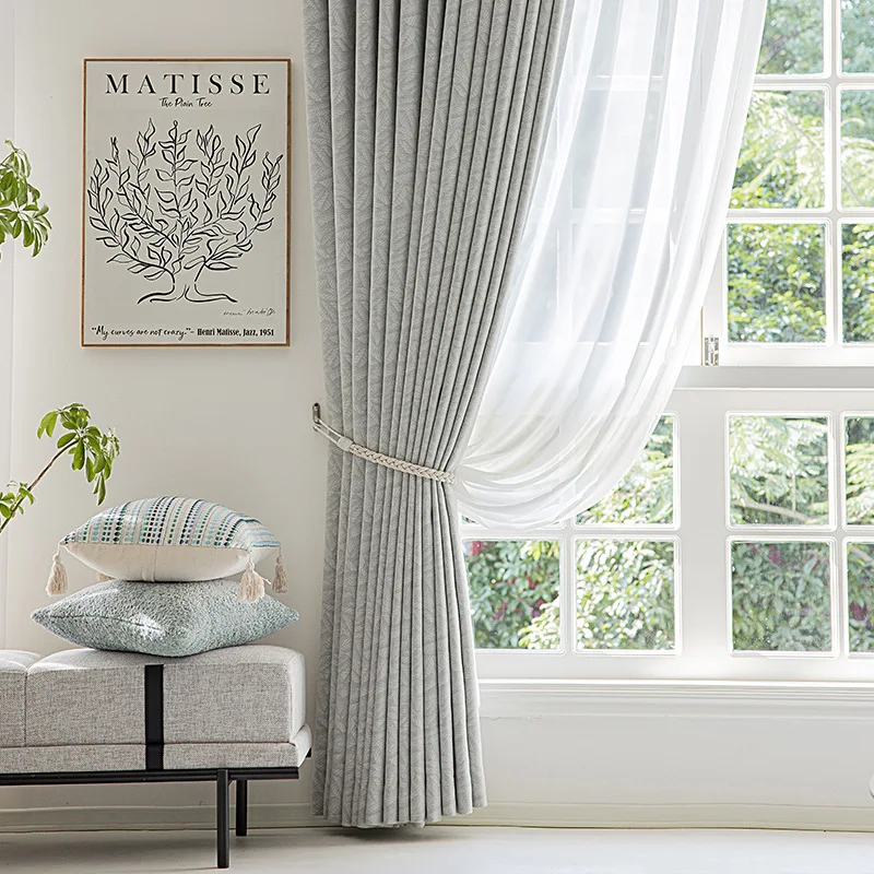 

1PC 2024 New Bedroom Shading High Precision Jacquard Curtains French Light Luxury Modern Luxury Living Room Curtains