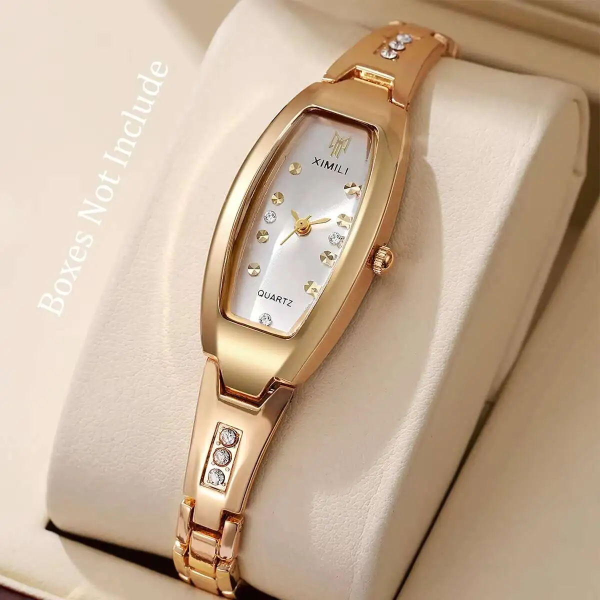 Elegant Women Watches Luxury Rhinestone Ladies Oval Dial Quartz Wristwatch Reloj Mujer（Without Box） - 2