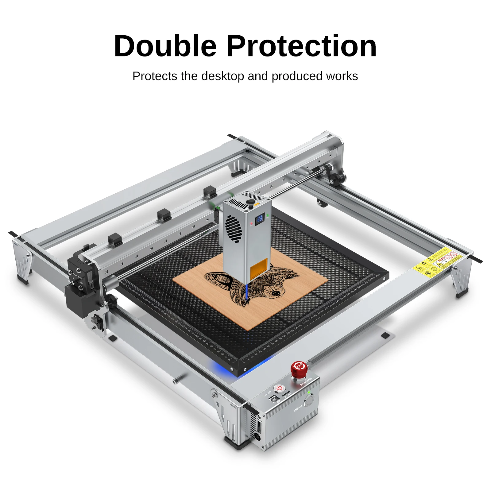 Cama de trabalho para equipamento a laser de árvore, mesa de trabalho em favo de mel para máquina de corte e gravador, cama de alumínio 400x400mm