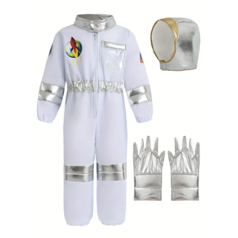 Kids Astronaut Costume, US Space Suit, Unisex Boys and Girls, One