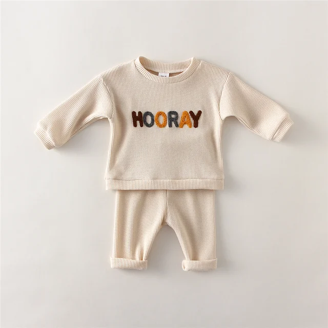 Fashion Baby Clothes Set Spring Toddler Baby Boy Girl Casual Tops Sweater + Loose Trouser 2pcs Newborn Baby Boy Clothing Outfits 4