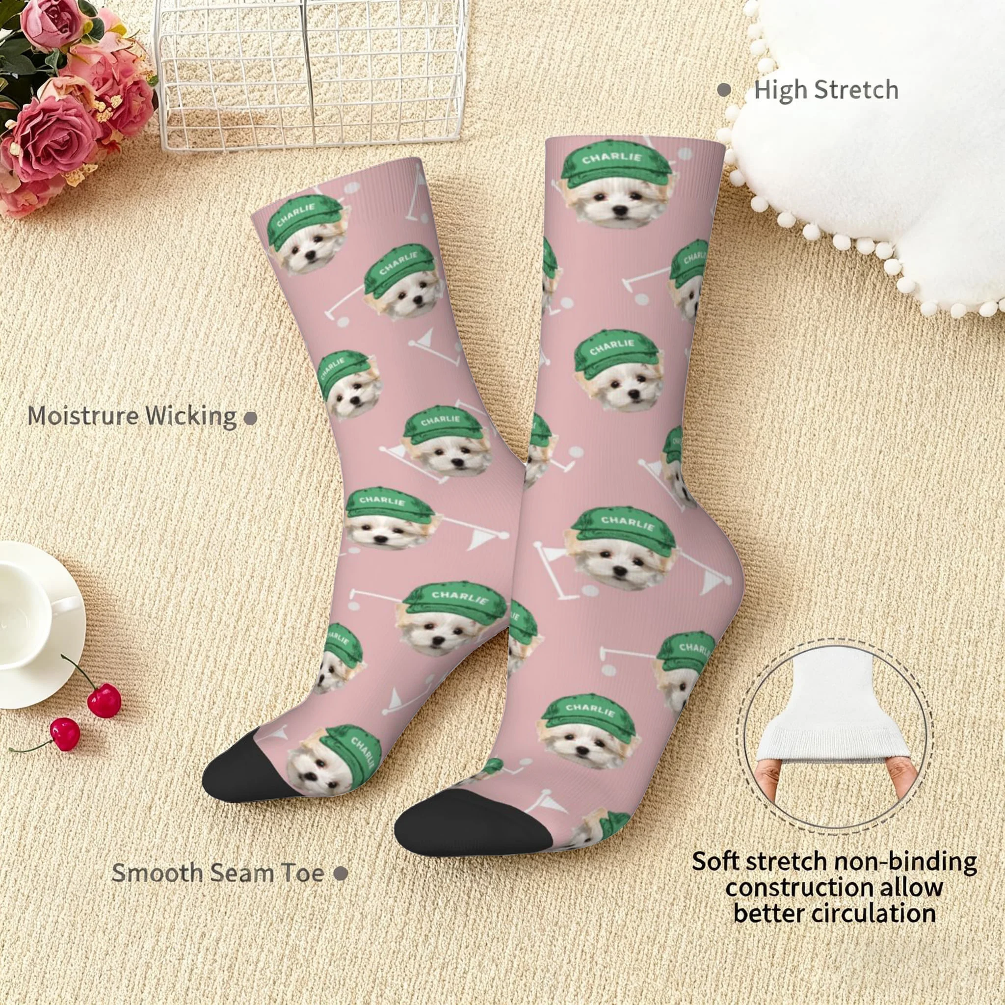 Personalized Pet Photo Socks - Custom Gift for Pet Lovers, Cat & Dog Dads