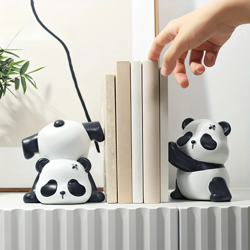 2pcs/set roztomilá panda okrasa kung fu styl velký panda kniha stánek pryskyřice sochu umění řemeslo pro  vjezd dekorace