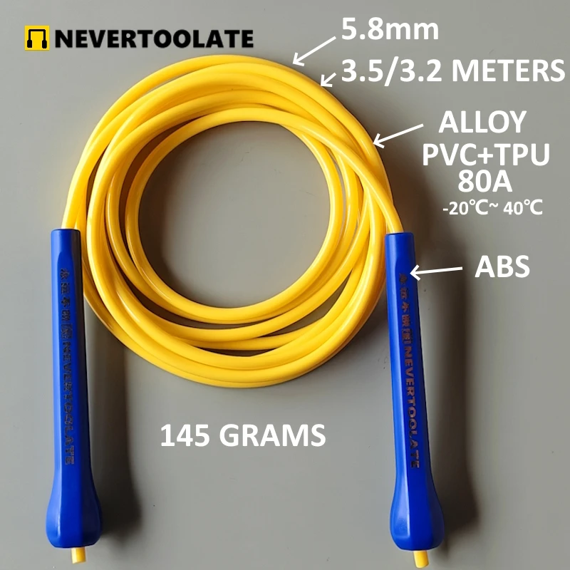 145 gram 5.8mm alloy tpu mixed pvc rope 3.5 meters in total abs handle jump skip rope fitness nevertoolate new material soft
