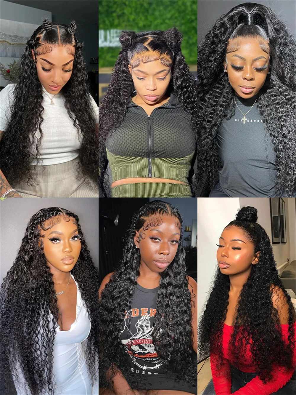 100% Brazilian Human Hair Wigs 13x6 HD Lace Frontal Curly Deep Wave 360 Full Lace Pre Plucked