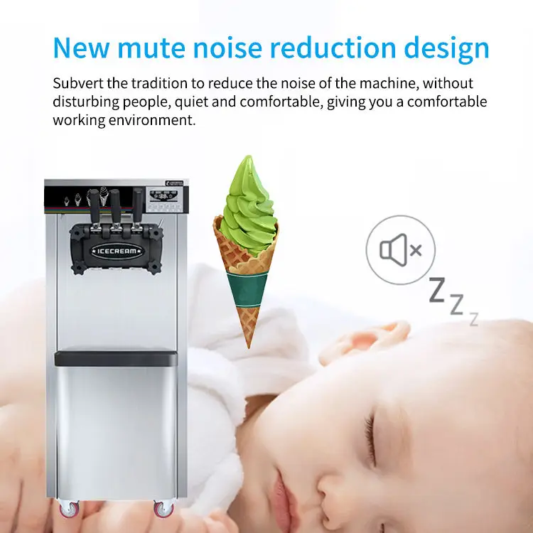 18~22L/H Soft Ice Cream Making Machine With Mixer Floor Standing 3 Flavors Fruit Flavor Soft Serve Machine 6