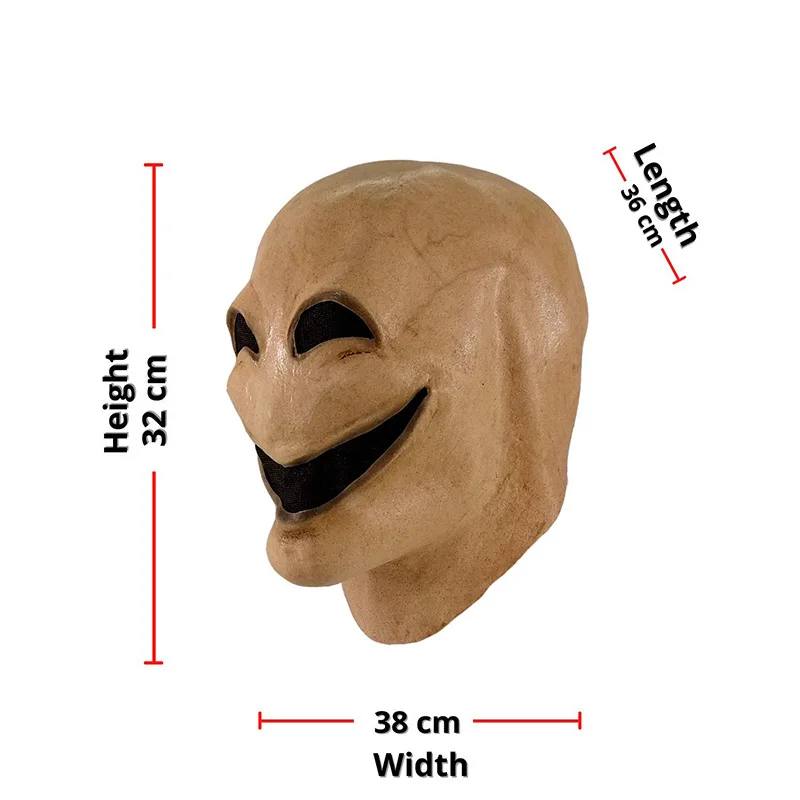 Smile No Face Man Mask Cosplay Horror Movie Role Latex Full Face Helmet Scary Alien Headwear Halloween Masquerade Party Prop