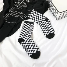 

Couples Stockings Harajuku Plaid Socks Cotton Sports Tube Socks Men and Women Trend Street Dance Skateboard Socks