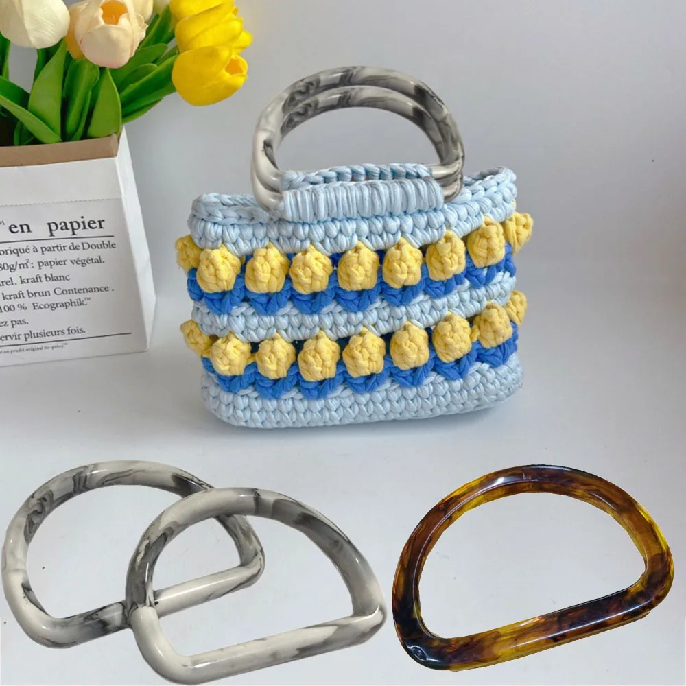 

D Shape Ring Resin Bag Handle Bag Accessories Replacement Tote Handle Luggage Accessories Woven Bag Handle Wrist Bag Hand