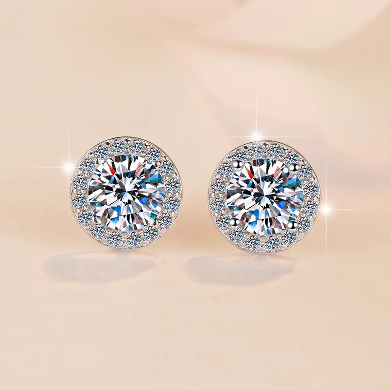 PlatiNum Moissanite Earrings Side View