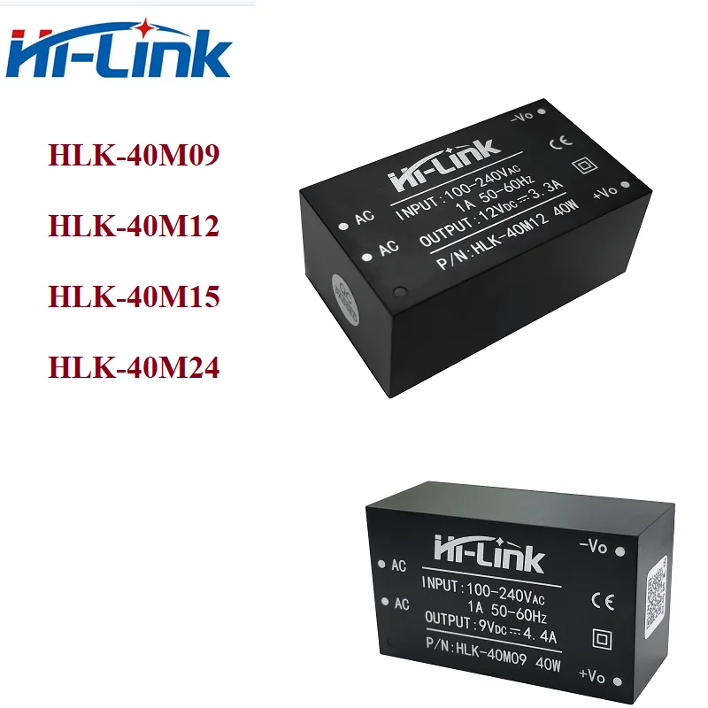 1pcs 9V/12V/15V/24V HLK-40M24 HLK-40M12 220V To 12V 24V 4.4A 3.3A 2.6A 1.6A 40W Series Isolation AC DC Power Supply Module