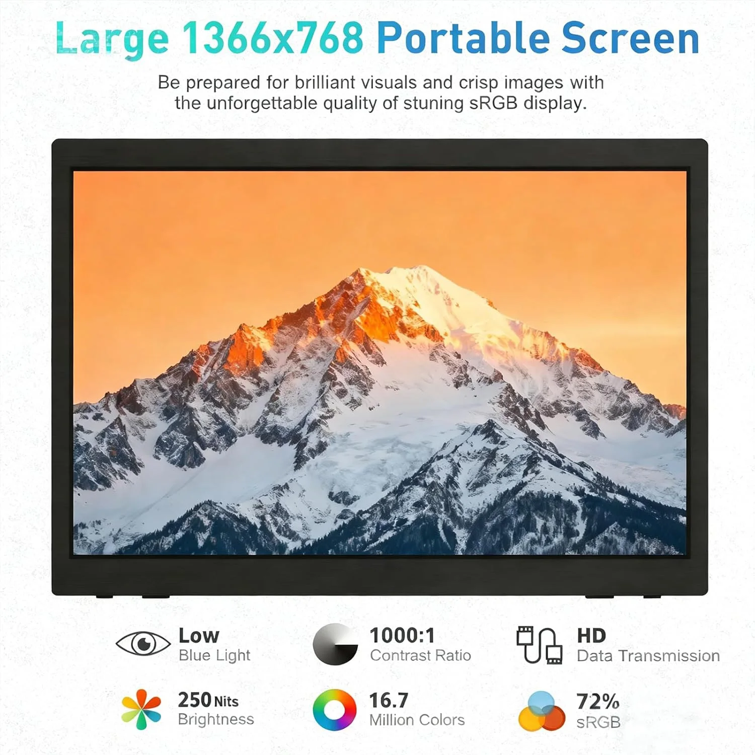 AHXJKA 11.6인치 휴대용 모니터 1366*768P IPS 타입-C 미니 HDMI 지원, 휴대폰, 노트북, Xbox, PS4/5, Mac, PC, PS, 스테이션 TV, 스위치 연결 가능