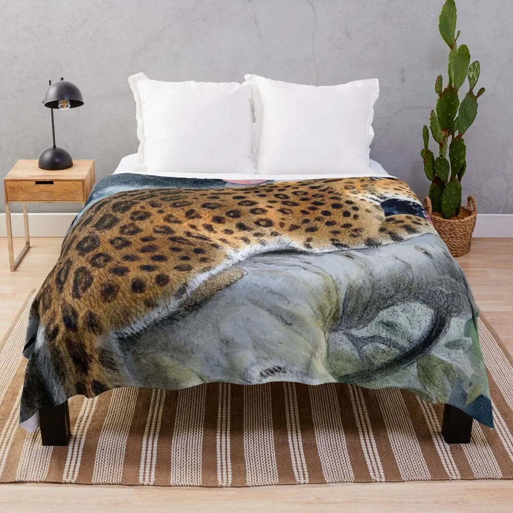 

Jungle leopard Throw Blanket heavy to sleep Bed linens Blankets