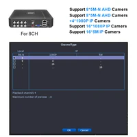 Smar H.265 4CH/8CH CCTV DVR 5M-N 5 en 1 AHD CVI TVI CVBS Caméra IP Enregistreur vidéo numérique hybride Système de sécurité domestique Onvif NVR 3