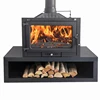 Fireplace Home Living Room Decorating Warming Cast Iron Villa Built-In Wood-Burning Flame Heating Stove 1