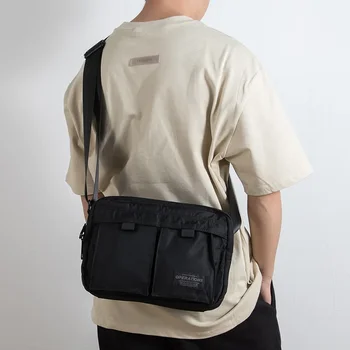 Borsa a tracolla quadrata in stile giapponese con tasche multiple per il pendolarismo quotidiano da uomo e borsa per gite casual da uomo bolso hombre 가