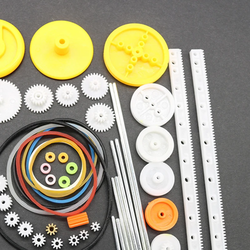 Motor Gear Transmission Gear 82PCS/Set Mixed Plastic Gear Bag Motor Gearbox small toy robot motor Transmission Gear 0.5 Mold DIY Handmade Toy Accessories