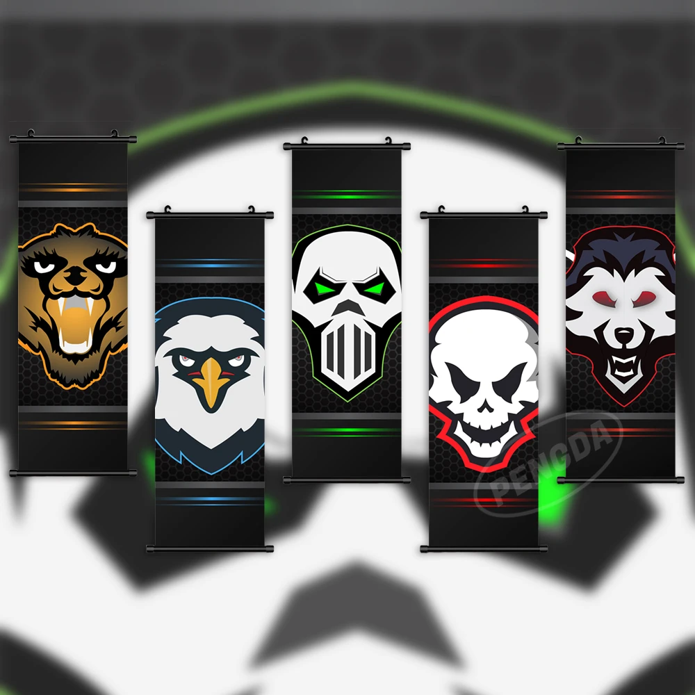 

Hanging Painting Cartoon Animal Modern Wall Artwork Bear Picture Scroll Wolf Print Owl Canvas Poster Home Decoration Living Room