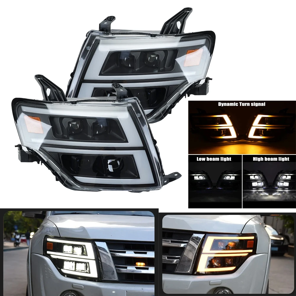 

2x LED Headlight for Mitsubishi Pajero V93 Headlights 2006-2020 V97 Montero V87 V95 Dynamic Signal Animation DRL Accessories