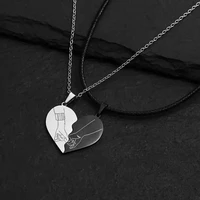 Fashion Stainless Steel Heart Puzzle Lock Key Pendant Couple Necklace Pendants Necklaces For Lovers Valentine's Day Jewelry - Image 3