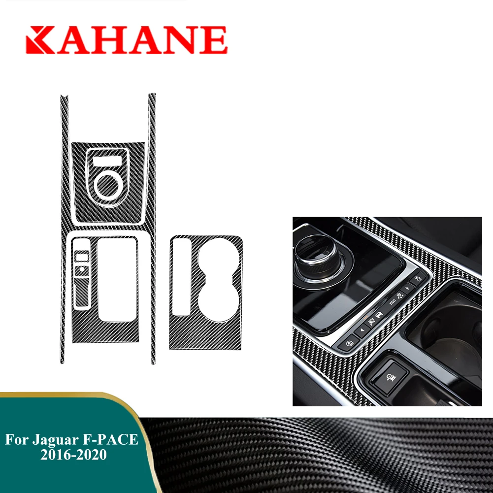

For Jaguar F-PACE X761 XE X760 XF X260 XJ 2016-2020 Center Console Panel Decoration Cover Trim Car Carbon Fiber Interior Sticker