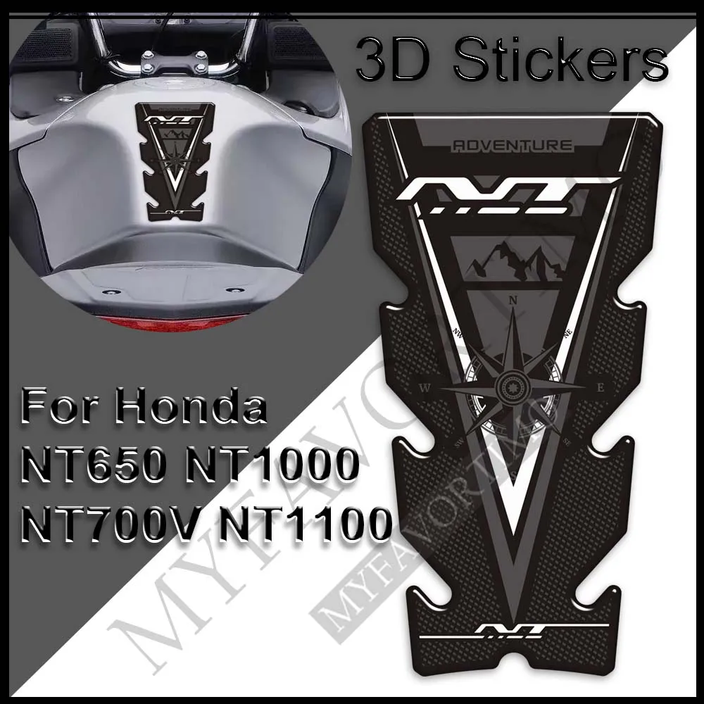Accessori Moto Per Honda Nt 650 700V 1000 1100 Nt1100 Adventure Stickers Decalcomanie Protector Tank Pad Gas Fuel Oil Kit Ginocchio