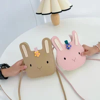 Cartoon Animal PU Leather Shoulder Bag Cute Bear Cross Body Messenger Bag For Children Soft Bunny Kids Toddler Girl Boy Purse 3